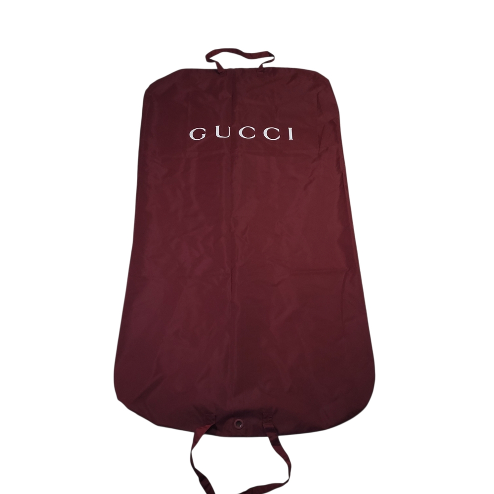 Gucci Red Burgundy Garment Bag Storage Travel Logo Empty Nylon 54 x 28.5 in